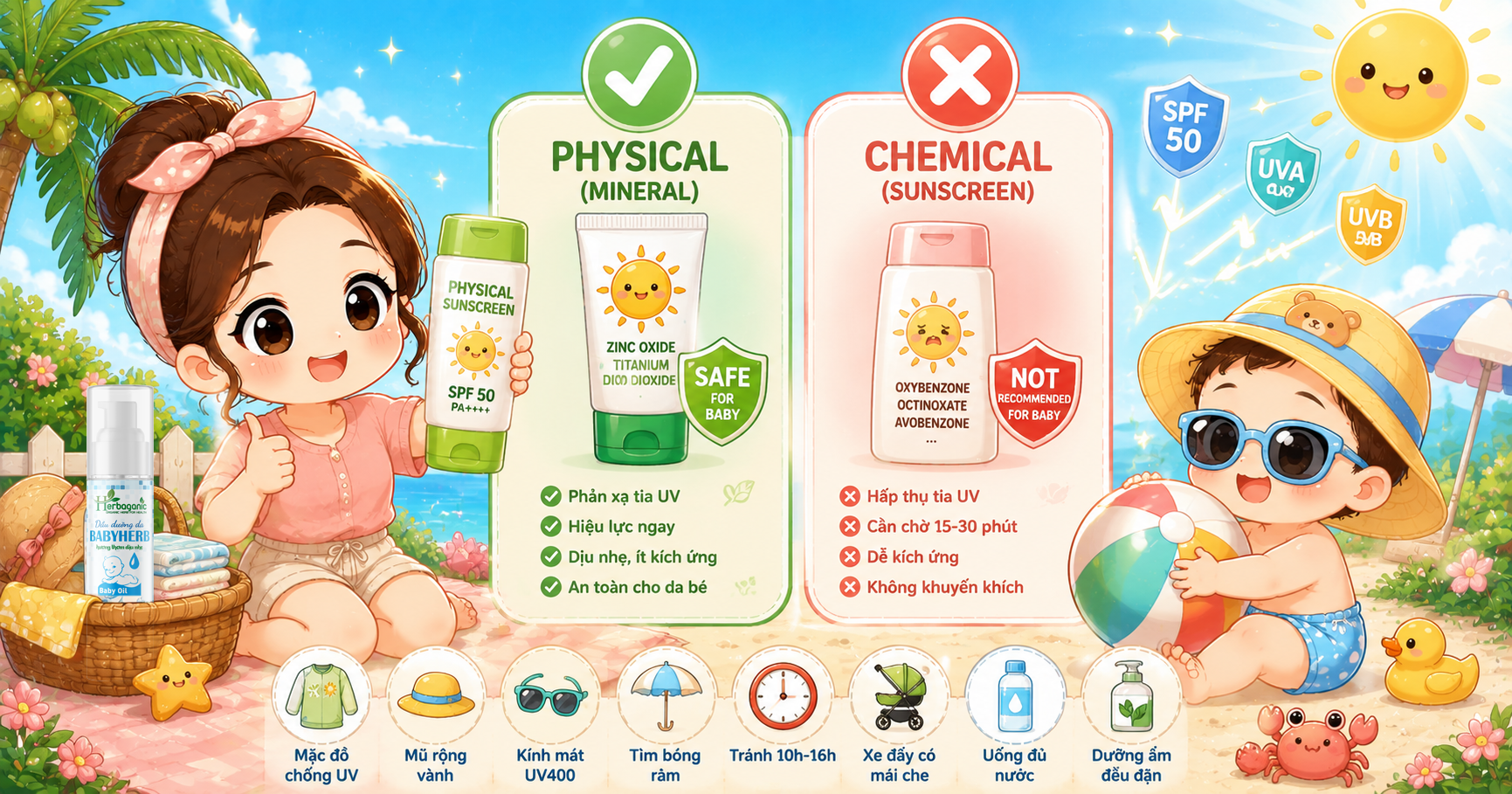 Kem Chống Nắng Cho Bé  Có Cần Thiết? Chọn Loại Nào? 🧴️